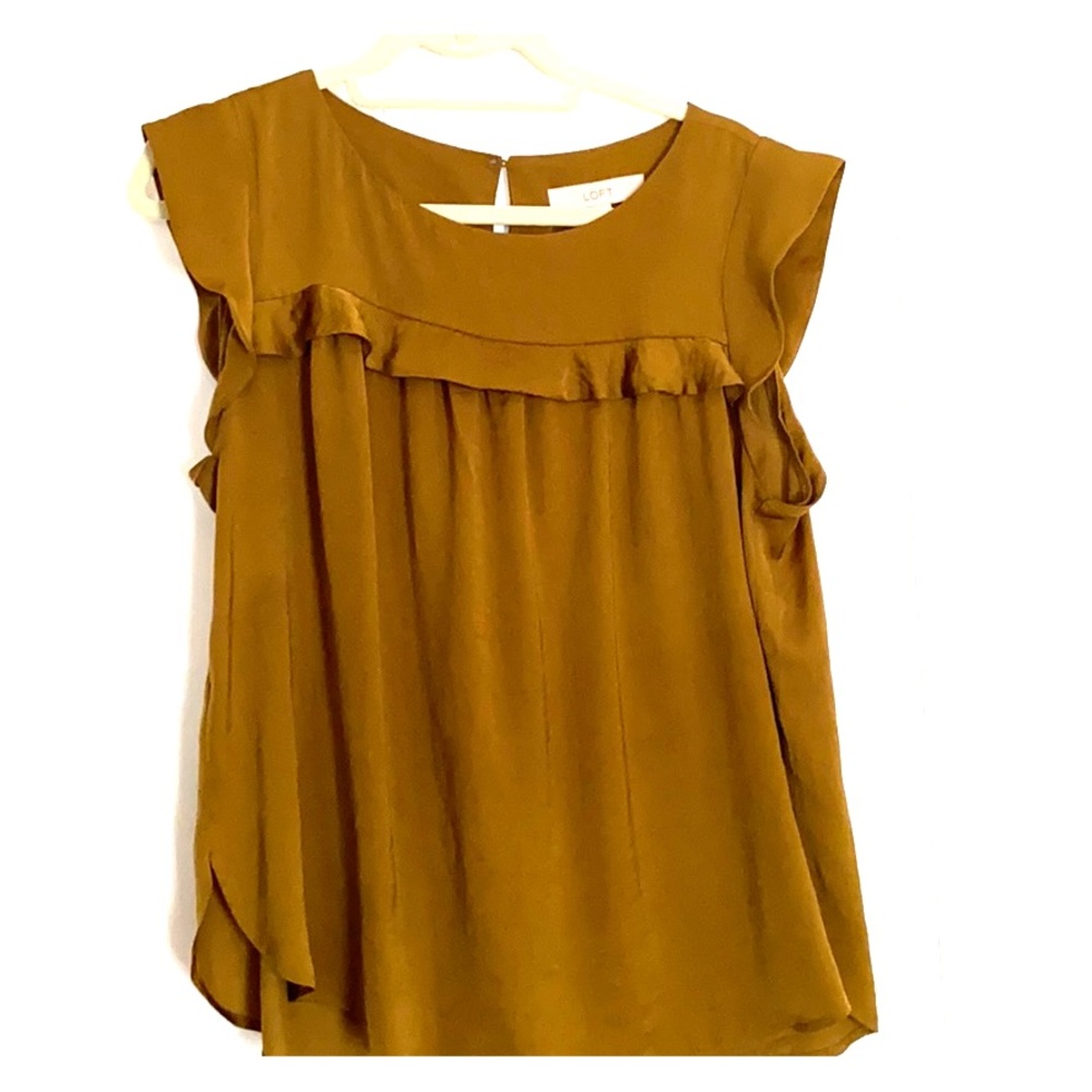 Flowy silky ruffle top